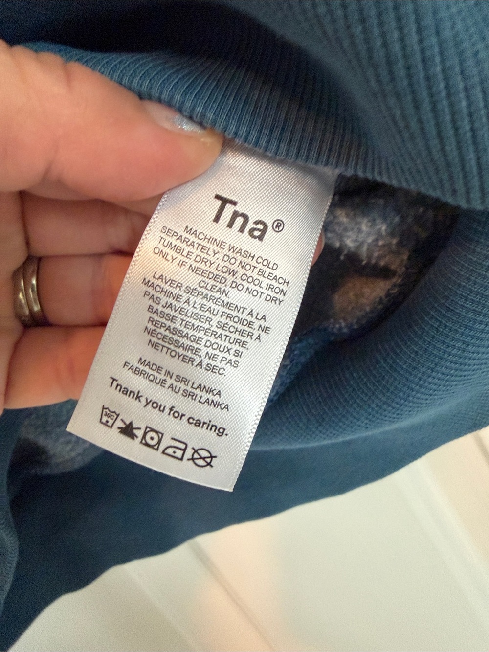 TNA Cropped Half-Zip Sweatshirt in Teal Blue - Picture 2 of 5